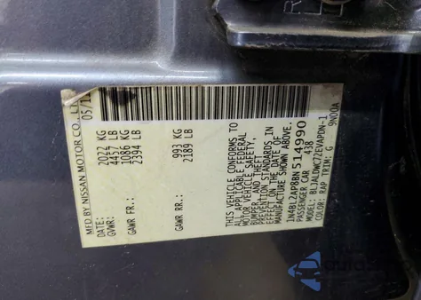 2011 Nissan Altima Sr z USA, uszkodzony, nr VIN 1N4BL2AP8BN514990